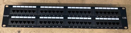 48-Port Cat5e Patch Panel Rack Mountable Ethernet Network